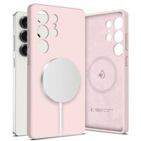 Εικόνα θήκης Tech-Protect Liquid Silicone MagSafe για Samsung Galaxy S25 Ultra 5G σε Pink Pearl.