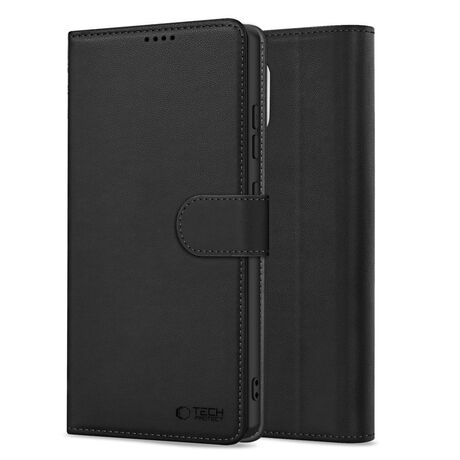 Εμπρόσθια όψη μαύρης θήκης Tech-Protect Wallet για Xiaomi Redmi Note 14 Pro 5G