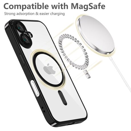 Θήκη MagSafe iPhone 16e Shinny Black συμβατή με ασύρματη φόρτιση